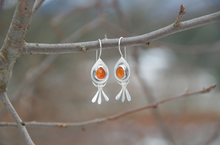 Load image into Gallery viewer, Tiny Alpenglow Earrings with Carnelian Stones
