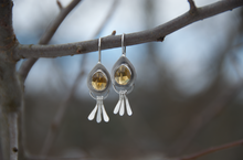 Load image into Gallery viewer, Tiny Sunlight Sparkle Earrings with Citrine Stones