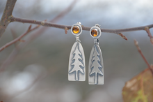 Load image into Gallery viewer, Wild Pine Earrings with Amber Stones