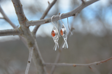 Load image into Gallery viewer, Tiny Alpenglow Earrings with Carnelian Stones
