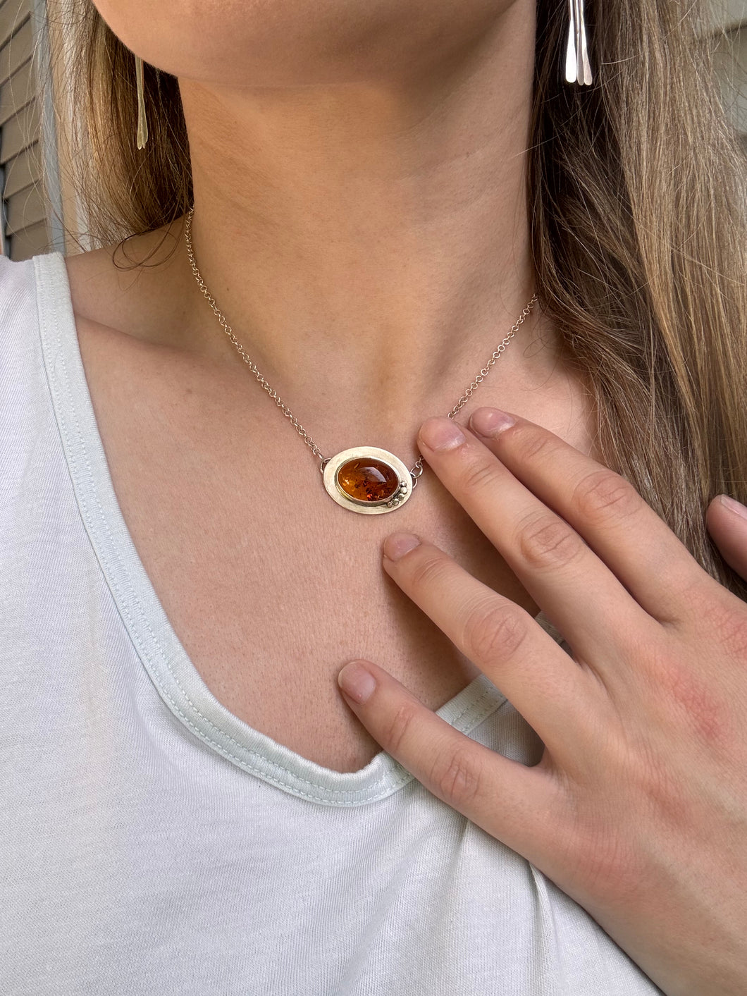 Amber Oval Necklace