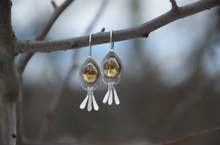 Load image into Gallery viewer, Tiny Sunlight Sparkle Earrings with Citrine Stones
