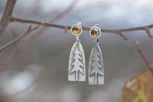 Load image into Gallery viewer, Wild Pine Earrings with Amber Stones
