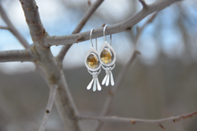 Load image into Gallery viewer, Tiny Sunlight Sparkle Earrings with Citrine Stones
