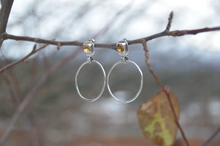 Load image into Gallery viewer, Large Moonlight Hoops with Citrine Stones
